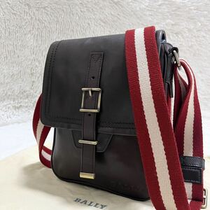 美品 Bally バリー ショルダーバッグ レザー 斜め掛けバッグ トレスポ トレインスポッティング ボディバッグ ダークブラウン レザー 