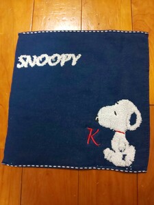 イニシャル K SNOOPY スヌーピー タオルハンカチ ハンカチ タオル ピーナッツ ランチ おてふき ミニタオル