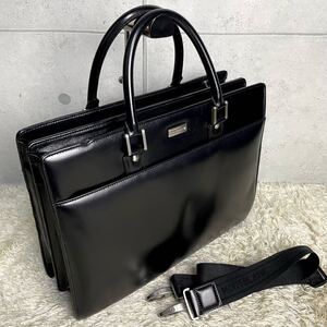 [激レア 極美品] MONTBLANC モンブラン 本革 オールレザー 2way メンズ ビジネスバッグ ブリーフケース 斜め掛け A4+PC可 大容量 書類鞄 黒