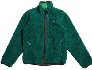 ■ Patagonia パタゴニア ■ ロゴ ラベル クラシック レトロX カーディガン フリース ボア ジャケット グリーン S