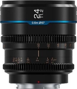 SIRUI Night Walker 24mm T1.2 シネレンズ 大口径マニュアルフォーカスレンズ (MS24X-B, Xマウント, ブラック)