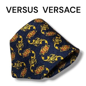 VERSUS ヴェルサス VERSACE ヴェルサーチ ネクタイ ハイブランド イタリア製 シルク シルク100% ネイビー 総柄 メデューサ