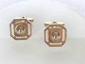 ■【YS-1】 クリスチャンディオール Christian Dior ■ カフス ■ ゴールド系 八角形 縦横1.7cm 【東京発 手渡し可能】■D