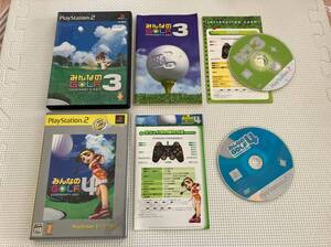 23-PS2-392　プレイステーション2　みんなのGOLF3，4　セット　動作品　PS2　プレステ2