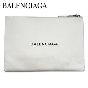 BALENCIAGA バレンシアガ 485110 M レザー クラッチ セカンドバッグ ホワイト 白