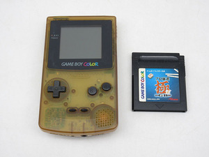 ★sz2452　ゲームボーイカラー　本体 ＆ ソフト　セット　CGB-001　スケルトン　任天堂　GAMEBOY COLOR　動作確認済　送料無料★