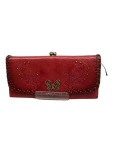 ANNA SUI◆長財布/レザー/RED/レディース