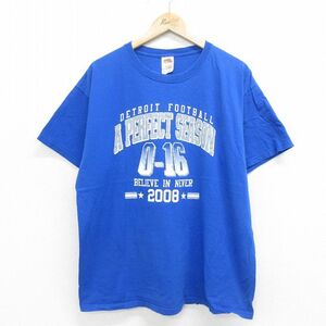 XL/古着 フルーツオブザルーム 半袖 ビンテージ Tシャツ メンズ 00s デトロイト コットン クルーネック 青 ブルー 24jun12 中古