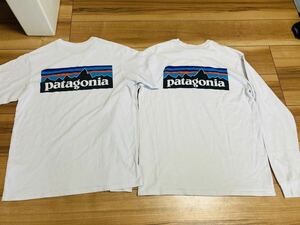 patagonia パタゴニア p6 半袖tシャツ 長袖tシャツ オーガニックコットン　2枚セット　白　レギュラーフィットＸＳサイズ　厚手　古着