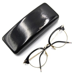 THOM BROWNE トムブラウン メガネフレーム TB-706-A ブロウ ボストン コンビ 日本製 BLACK/12K SHINYGOLD 度入り 61000890