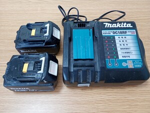 【10円スタート】makita マキタ DC18RF 急速充電器 ＆ BL1860B バッテリー 2個 6.0Ah 18V 電動工具 MAKITA