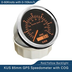 KUS-汎用品 防水 スピードメーター,車両トレーラー,ヨット,85MM,GPS,15ノット,30ノット,60ノット,12V/24V