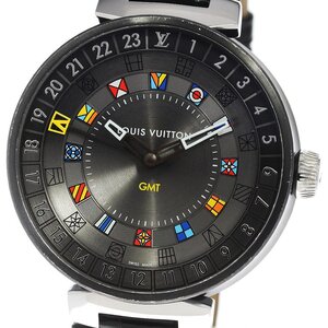 ルイ・ヴィトン LOUIS VUITTON QA097 タンブール ムーンデュアルタイム GMT クォーツ メンズ 内箱付き_810099