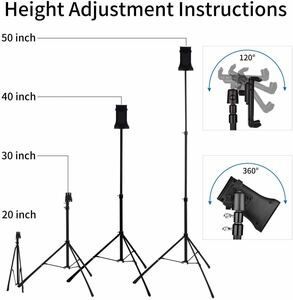 運動会　スマホ三脚, IPhone / Ipadフロアスタンド三脚ホルダーマウントポータブル高さ調節可　リモートコントロール、キャリーバッグ付き
