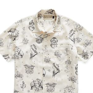 【名作】RRL Limited Printed Twill Camp Shirt リミテッドエディション プリント ツイル キャンプシャツ XS