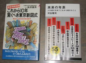 当った未来！！・これから10年驚くべき東京新図式、未来の年表・尾原重男、河合雅司・２冊・詳細は商品説明参照