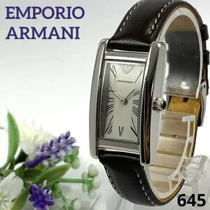 645 EMPORIO ARMANI エンポリオ アルマーニ SWISS レディース 腕時計 2針 クオーツ式 新品電池交換済 人気 希少