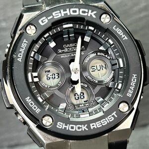 美品 CASIO カシオ G-SHOCK ジーショック G-STEEL ジースチール GST-W300-1A 腕時計 タフソーラー 電波ソーラー アナデジ 多機能 メンズ