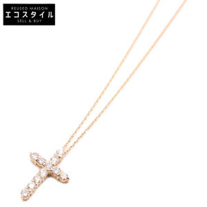 【新品同様】YUKIZAKI SELECT JEWELRY ユキザキセレクトジュエリー イエローゴールド K18 0.30ct ダイヤモンド クロス ネックレス