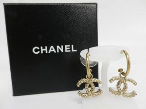 36●a014☆中古品　シャネル　ココマーク　フープピアス　04A　トップ約1.4×1.0cm　ビンテージ　スイング　CHANEL　訳あり