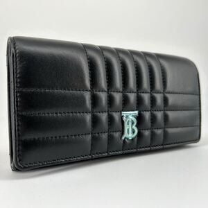 【未使用/現行】バーバリー BURBERRY 長財布 LS LOLA WALLET QXC ローラ TB ロゴ キルティング コンチネンタル レザー ブラック ゴールド