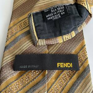 FENDI(フェンディ) マルチブラウンストライプズッカ柄ネクタイ