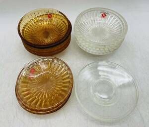 【中古】石塚硝子 アデレックス Noritake CRYSTAL ガラス セット 昭和レトロ 食器 プレート 小皿 小鉢 フルーツ 現状品 DM0520M