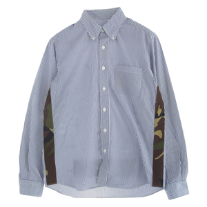 SOPHNET. ソフネット SOPH-160004 SIDE TAPE LINE B.D SHIRT サイドテープ カモフラ ストライプ ボタンダウン 【中古】