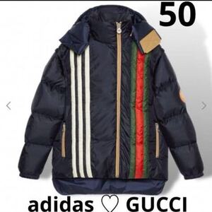 GUCCI adidas x Gucci ダウンジャケット ストライプ ロゴ　50