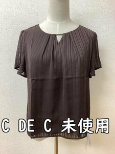 クードシャンス (C DE C) タグ付き未使用 定価11000円 茶色 シアーストライプトップス サイズ38/M