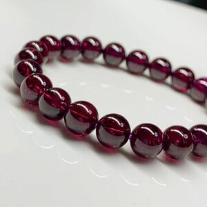 高品質!!天然石★インド産 ロードライト ガーネット ブレスレット★8mm 15~15.5cm