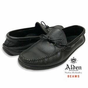 正規品 ALDEN×BEAMS オールデン×ビームス レザー モカシンローファー デッキシューズ スリッポン ドライビングシューズ 革靴 ブラック