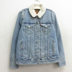 古着 リーバイス Levis 長袖 デニム ボア ジャケット ジージャン キッズ ボーイズ 子供服 コットン 薄紺 ネイビー 23nov28 2OF