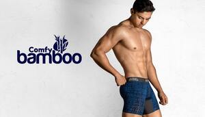 即決正規品新品 オージーバム Aussiebum Comfy Bamboo Hipster ボクサートランク ロゴプリント青色 現品表記サイズ M 