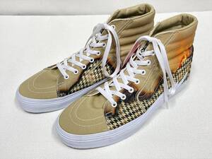 VANS 激レア!! SK-8 Hi Bolt 白キャンバス ベージュ 千鳥 サンダー US12 (30cm) アメリカ企画限定!! バンズ ハイトップ usa