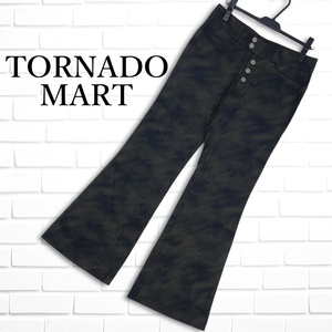 ◆美品 送料無料◆ TORNADO MART トルネードマート チェック 迷彩 カモ柄 ブーツカット フレア ベルボトム パンツ メンズ L 日本製 0504I