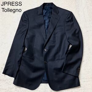 極美品】 J PRESS Tollegno ジャケット ストライプ 紺 A4 M メンズ ジェイプレス