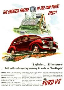 ◆1940年の自動車広告　フォード1　Ford V8