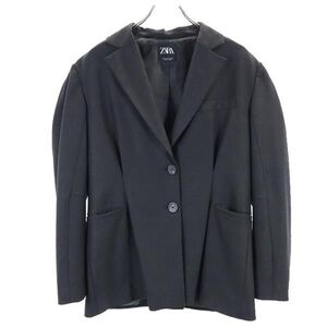 ザラ チェック柄 テーラードジャケット M グレー系 ZARA レディース