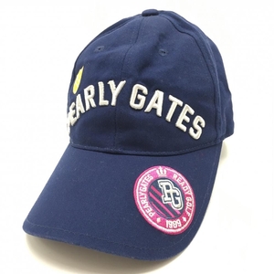 【超美品】パーリーゲイツ キャップ ネイビー×白 コットン100％ FR ゴルフウェア PEARLY GATES