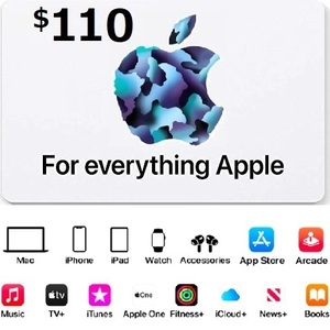 USA版 apple Gift Card $110 card iTunes アップル ギフトカード 110ドル分 北米 コード渡し