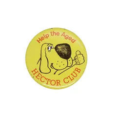 イギリス 輸入雑貨 ビンテージ 缶バッジ 犬 HELP THE AGED HECTOR CLUB レトロ 缶バッチ ピンバッチ brooch-5494