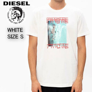 新品 DIESEL ディーゼル クルーネック プリントTシャツ T-DIEGOS-X47 ホワイト S