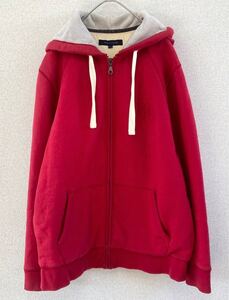 TOMMY HILFIGER　トミーヒルフィガー　極暖　裏地フリース　肉厚　パーカー　フーディ　Hoodie　レッド　メンズ　XXLサイズ　アメカジ