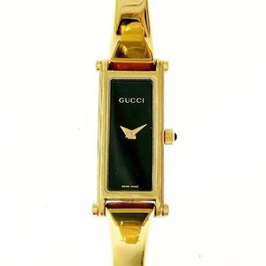 【1円スタート】GUCCI グッチ 1500L GP ブラック文字盤 クオーツ レディース腕時計 335056