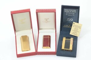 【3点】 Cartier カルティエ S.T.Dupont デュポン ライター ガスライター 喫煙具 喫煙グッズ まとめ 火花OK 1245-B