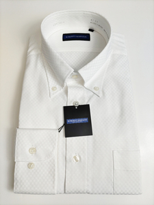 形態安定シャツ 42-84 ボタンダウン シロドビー 長袖 LLサイズ 新品 ドレスシャツ カッターシャツ RM4000-4