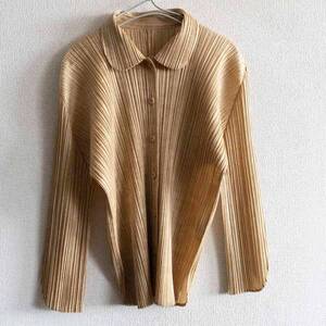 【美品】 PLEATS PLEASE【プリーツ シャツ ブラウス 】 3 プリーツプリーズ ISSEY MIYAKE 2410500