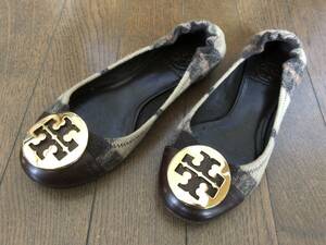 トリーバーチ TORY BURCH　フラットシューズ スウェード REVA-SUEDE AVATOR モカメランジ MOCHA MELANGE　サイズ:US5.5(JP22.5)　古着 中古