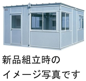 C2A【新長イ斉2812204有】処分 6坪ユニットハウス 仕上移動 4トン車積込 3坪2倍折畳タイプ